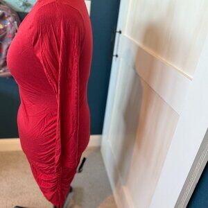 Longsleeve Red Maternity Dress